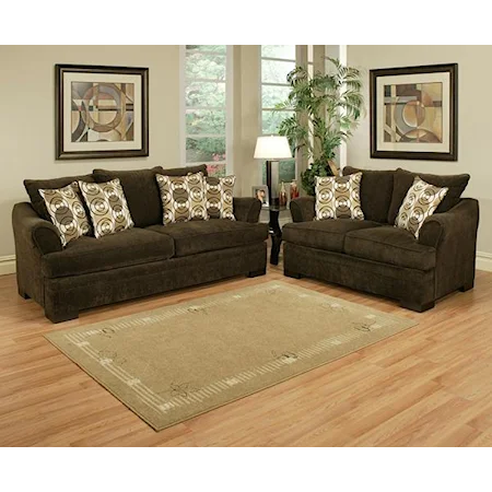 2 Piece Transitional Stationary Living Room Group